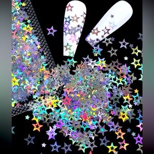 Holographic Iridescent Chromed Sequins Star Nail Art Sequin Star of the Show